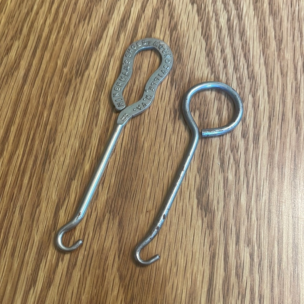 Vintage Silver Shoe Hooks Advertising Hinerman’s Shoes Moundsville, W VA…